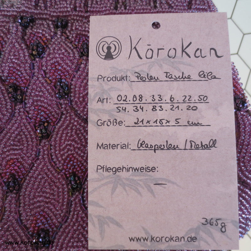 japanische lilaschillernde perlenbestickte Abend Handtasche