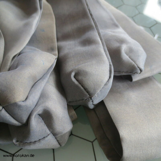 homemade Himo Kimono Bindebänder, Seidentaft blau überfärbt