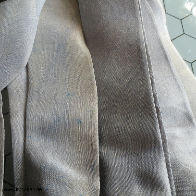 homemade Himo Kimono Bindebänder, Seidentaft blau überfärbt