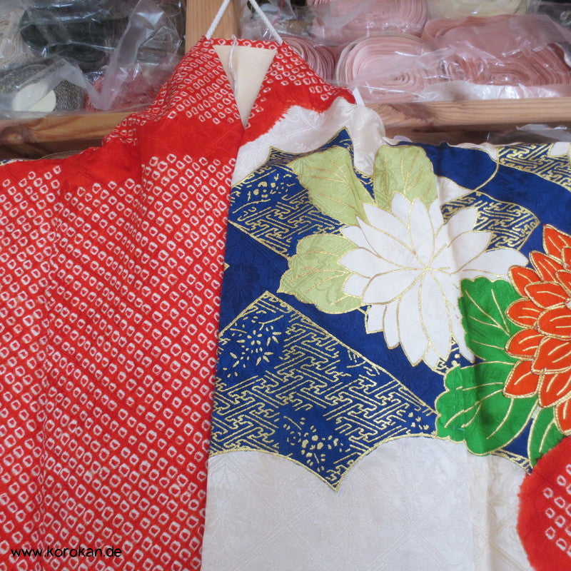 Paeonien, Shibori prächtige Golddruck - und stickerei, Furisode