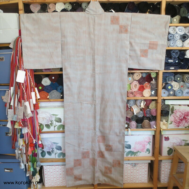 Bokashi und Sashiko Stickerei Tsumugi Tsukesage Kimono