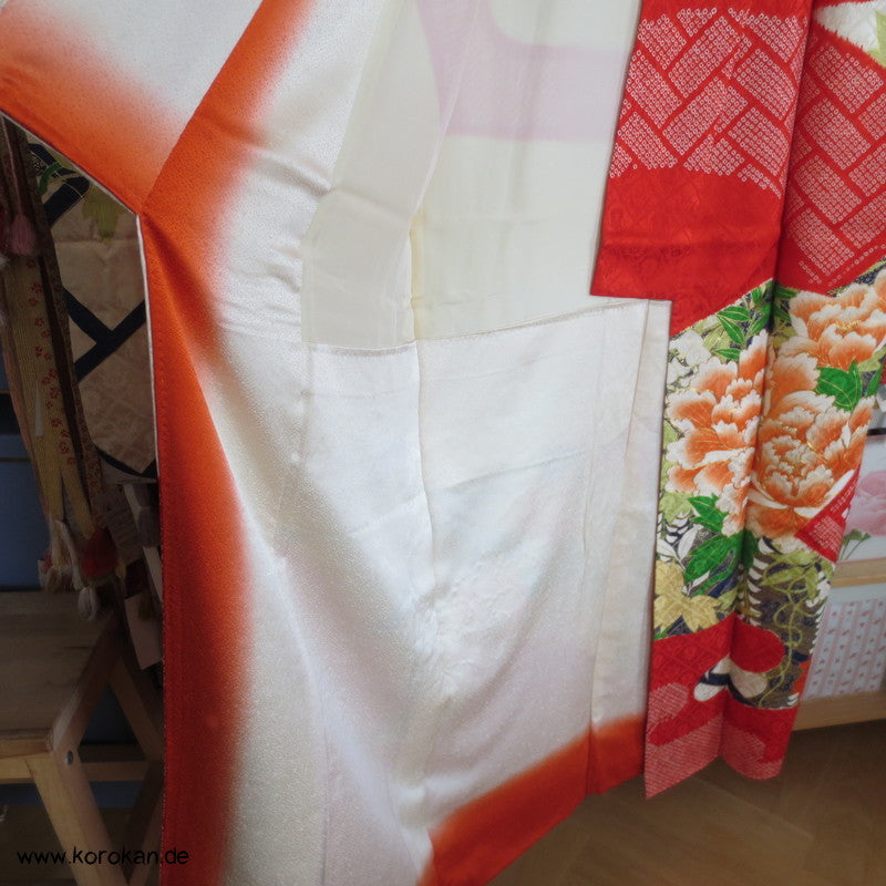 Paeonien, Shibori prächtige Golddruck - und stickerei, Furisode