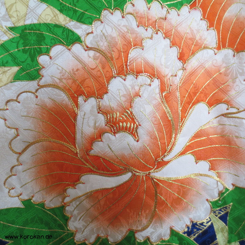 Paeonien, Shibori prächtige Golddruck - und stickerei, Furisode