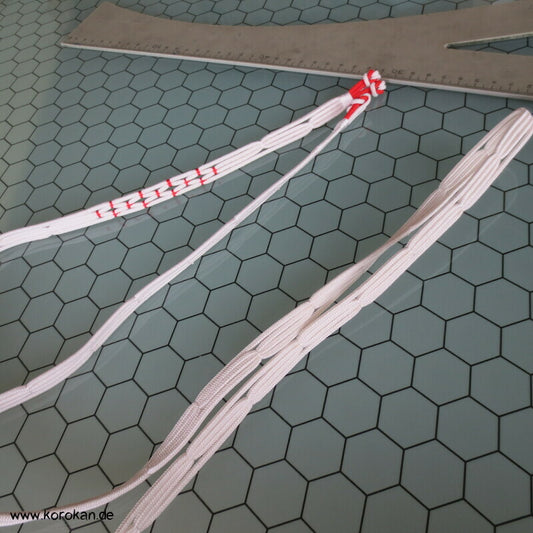 rot weiß, durchbrochen geflochtener Sommer Obijime, Seide