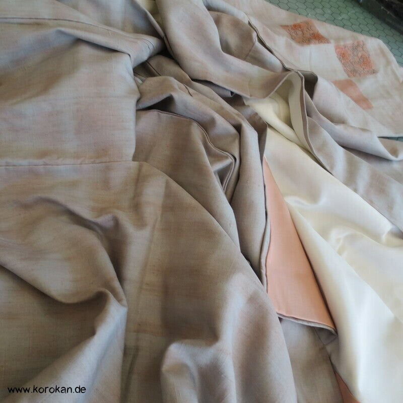 Bokashi und Sashiko Stickerei Tsumugi Tsukesage Kimono