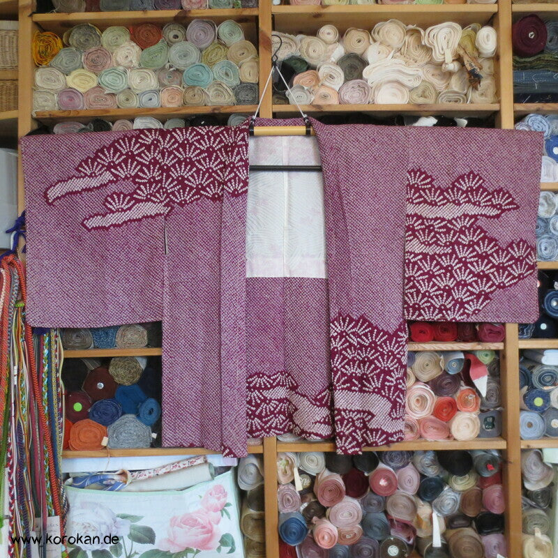 Full Shibori Pinien Haori Kimono Jacke