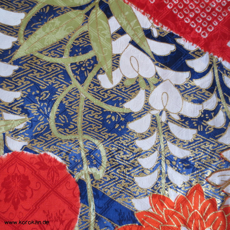Paeonien, Shibori prächtige Golddruck - und stickerei, Furisode