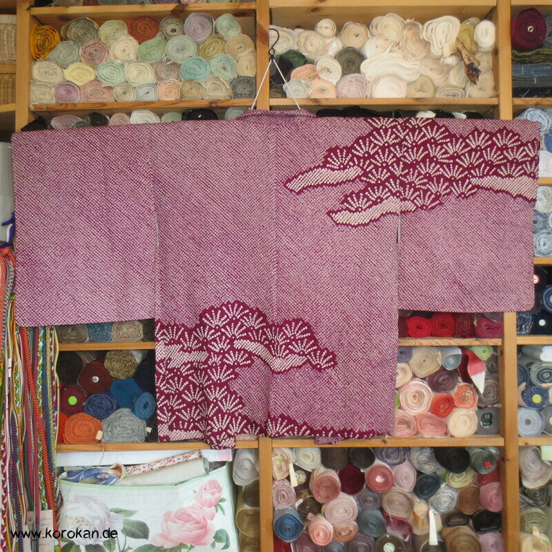 Full Shibori Pinien Haori Kimono Jacke