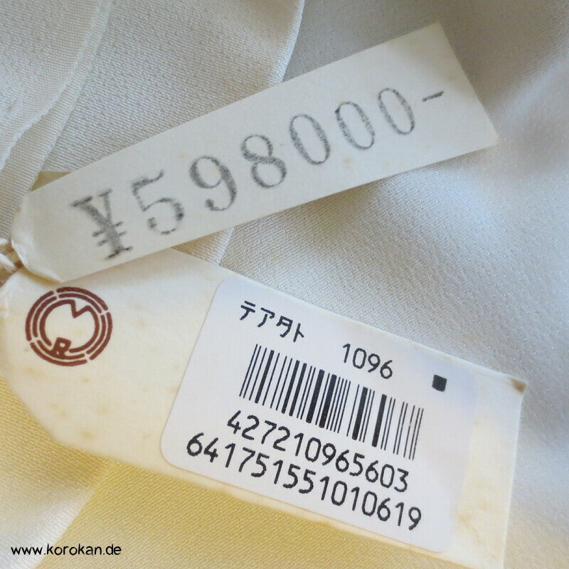 Heian Szenen IroTomesode, gewebt Seidenjacquard Karieba Kimono