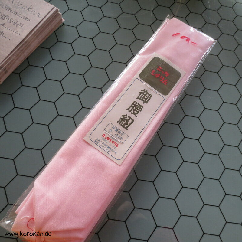 rosa Wollmuslin Himo Kimono Bindeband