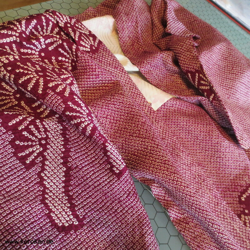 Full Shibori Pinien Haori Kimono Jacke
