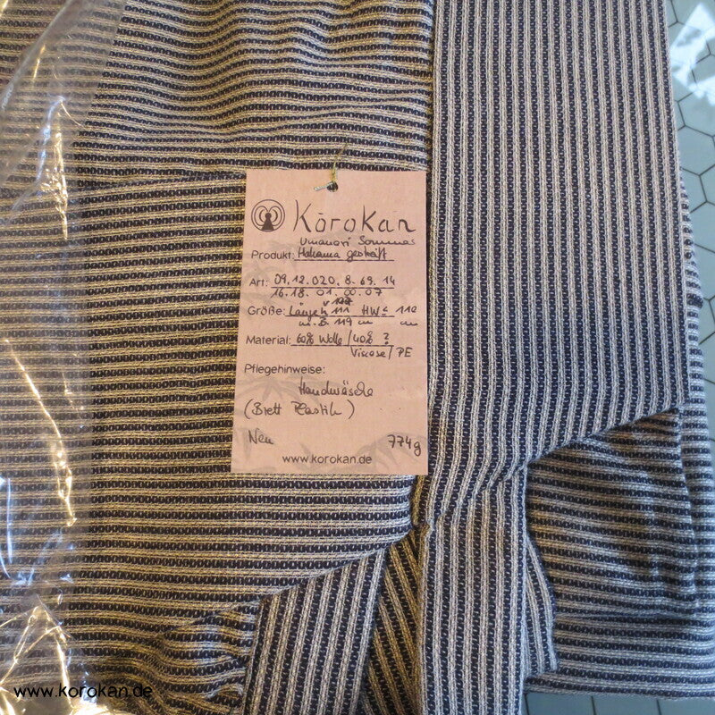 gestreifte Sommer Hakama - Umanori Hosentyp - neu - gestreifte Wollmischung