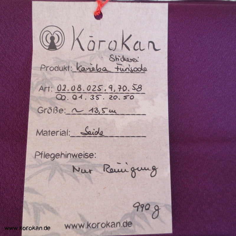 lila Seidencrepe mit Stickerei Rondellen Furisode Kimono Karieba