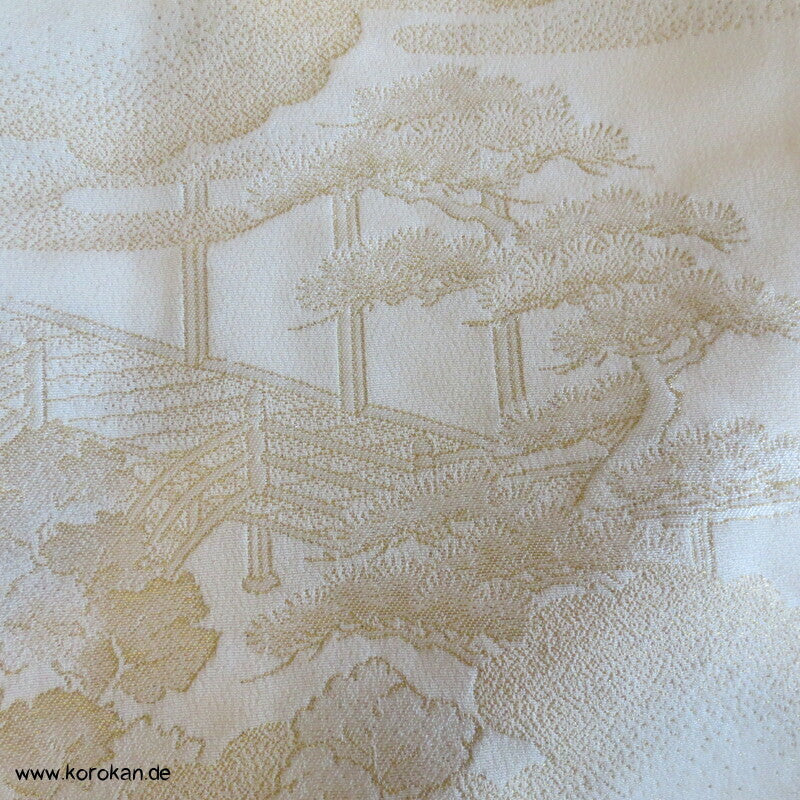 Heian Szenen IroTomesode, gewebt Seidenjacquard Karieba Kimono