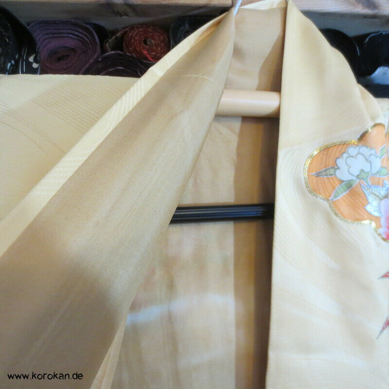 Bambusmuster, gestickte Blumen Furisode - Cosplay, Fasching