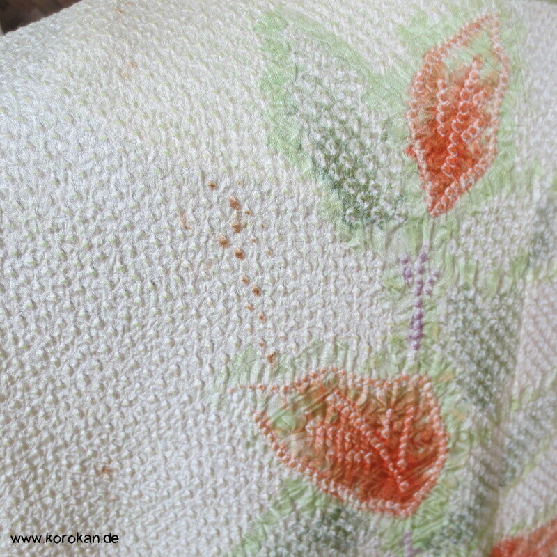 Full Shibori Blättermotiv lose Jacke / Bluse Gr. L, Upcycling aus japanischem Haori Kimono