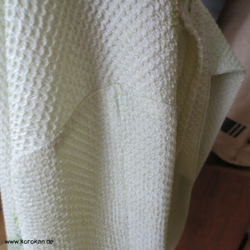 Full Shibori Blättermotiv lose Jacke / Bluse Gr. L, Upcycling aus japanischem Haori Kimono