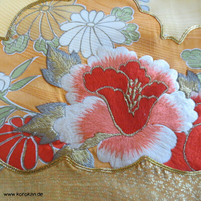 Bambusmuster, gestickte Blumen Furisode - Cosplay, Fasching