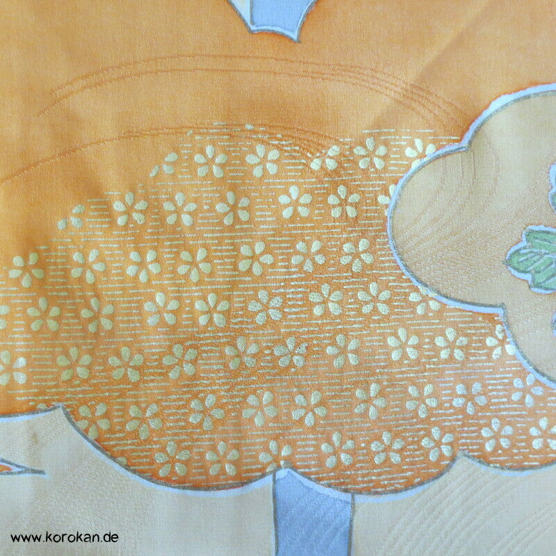 Bambusmuster, gestickte Blumen Furisode - Cosplay, Fasching