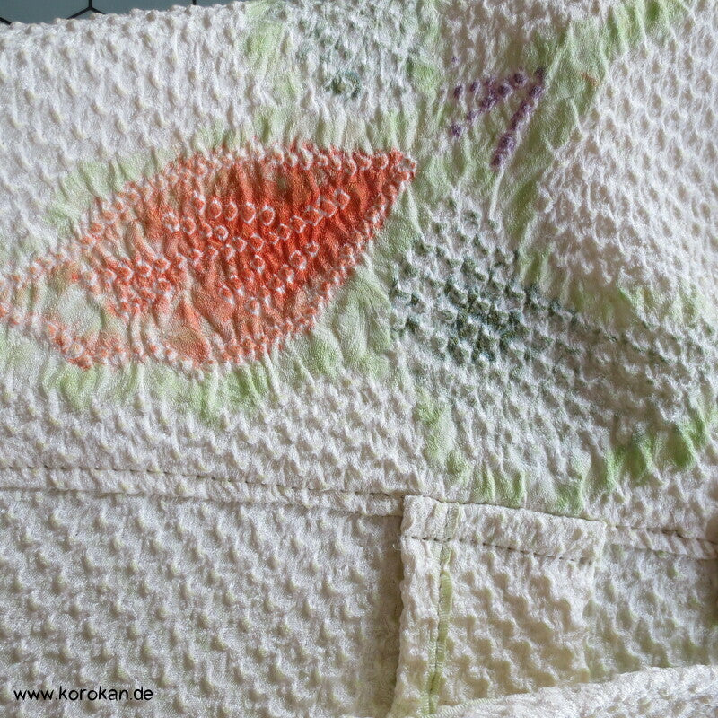 Full Shibori Blättermotiv lose Jacke / Bluse Gr. L, Upcycling aus japanischem Haori Kimono