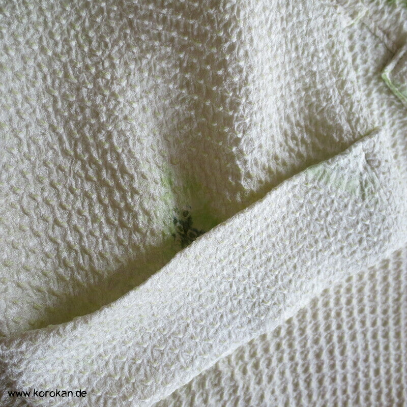 Full Shibori Blättermotiv lose Jacke / Bluse Gr. L, Upcycling aus japanischem Haori Kimono