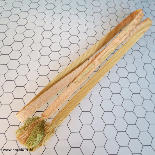 Khaki - Gold Obijime, Seide / Lurex