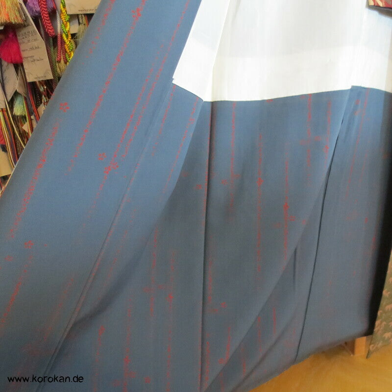 petrol - weinrot - oliv Weidenzweige Homongi Seidencrepe Kimono