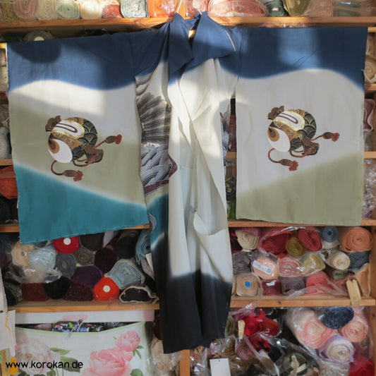 Samurai Hut Adler kleine Jungen Tauf Furisode Karieba