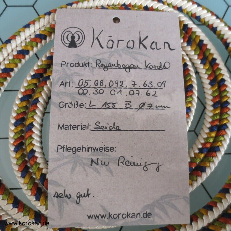 regenbogenbunte Kordel Obijime, Seide