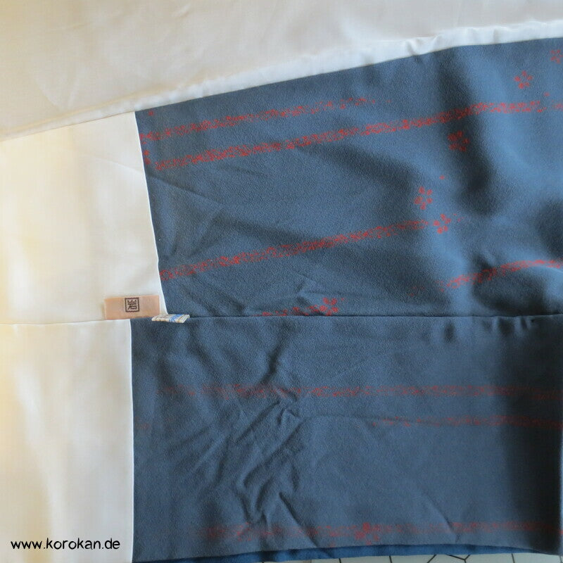 petrol - weinrot - oliv Weidenzweige Homongi Seidencrepe Kimono