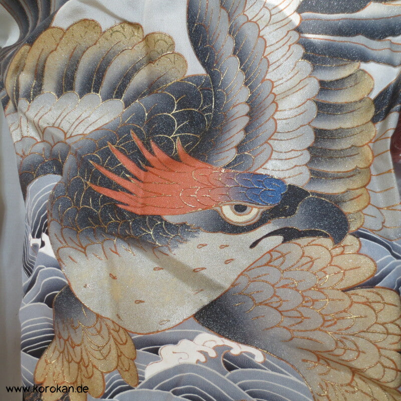 Samurai Hut Adler kleine Jungen Tauf Furisode Karieba
