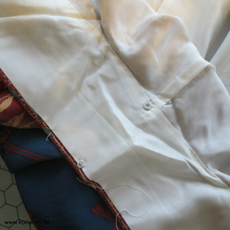 petrol - weinrot - oliv Weidenzweige Homongi Seidencrepe Kimono