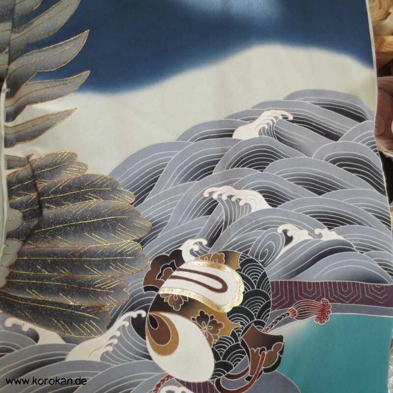 Samurai Hut Adler kleine Jungen Tauf Furisode Karieba
