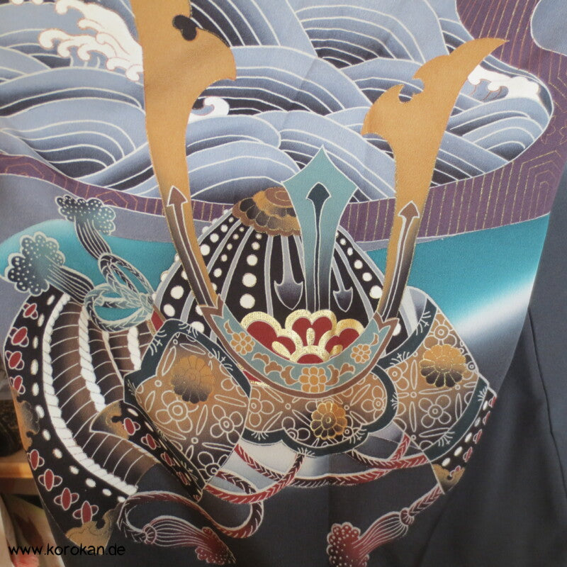 Samurai Hut Adler kleine Jungen Tauf Furisode Karieba