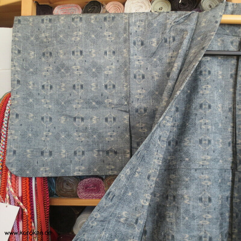 Hitoe geometrisches Muster Tsumugi Kimono