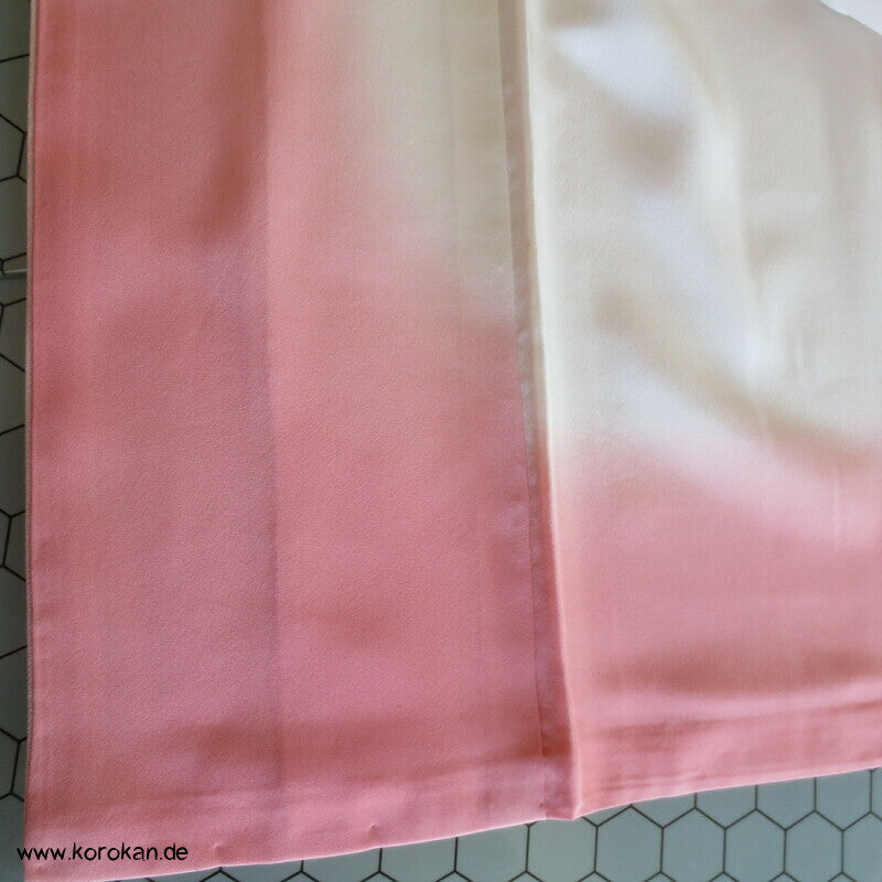 Tsukesage Kimono Seidencrepe Hydrangea / Azaleen Yuzen gemalt