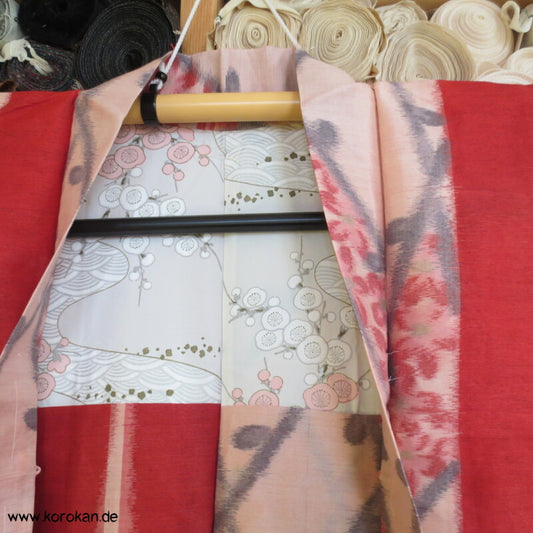 Sakura Gittermuster Meisen Seiden Haori Kimono Jacke