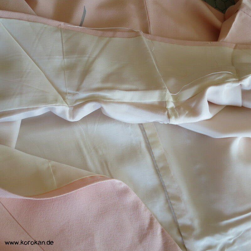Tsukesage Kimono Seidencrepe Hydrangea / Azaleen Yuzen gemalt