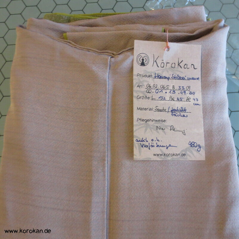 Homongi Seidencrepe Kimono, Farbverlauf, Blumen Stickereien, verfärbt