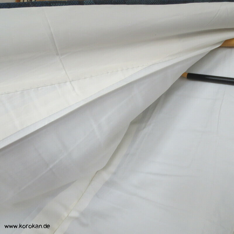 Wolken Bambus Druck Kasuri Tsumugi Kimono