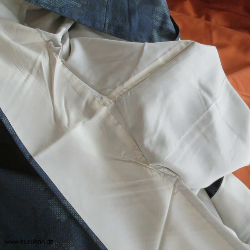 Wolken Bambus Druck Kasuri Tsumugi Kimono