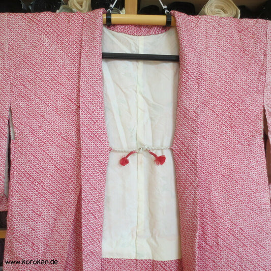 rosenroter Full Shibori Seiden Haori