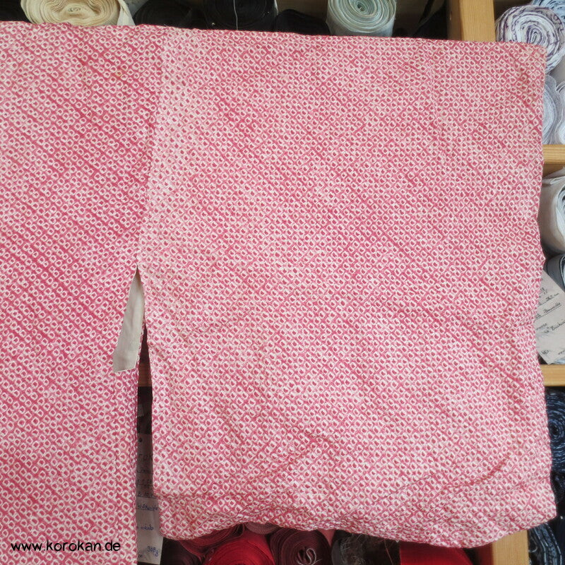 rosenroter Full Shibori Seiden Haori