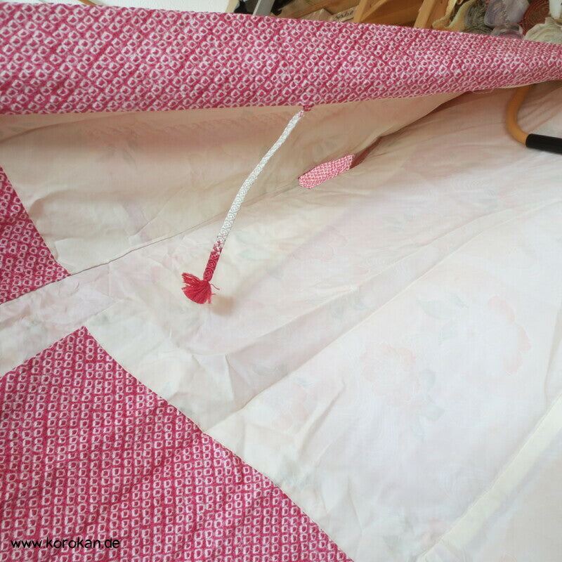 rosenroter Full Shibori Seiden Haori