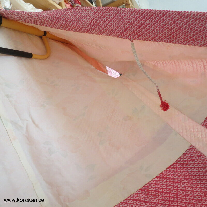 rosenroter Full Shibori Seiden Haori