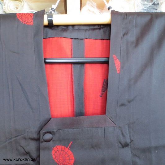 Seiden Satin eingewebte Bangasa Papierschirme Michiyuki Jacke