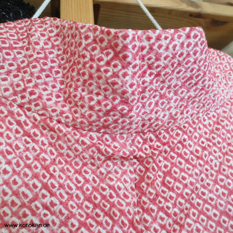 rosenroter Full Shibori Seiden Haori