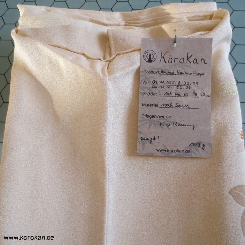 Kimono Noren Vorhang Homongi Seidencrepesatin Kimono, teilbestickt