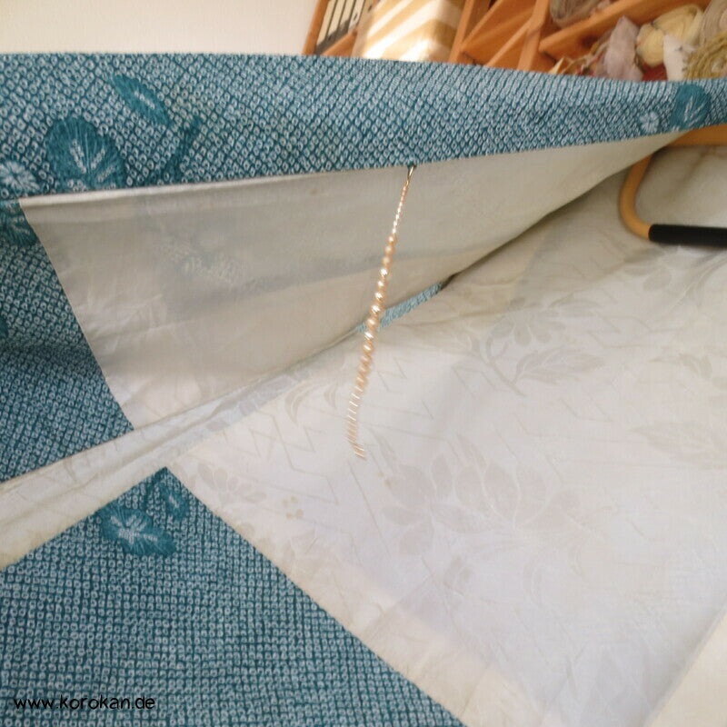 Fake Full Shibori Kamelien Haori mit Perlen Himo