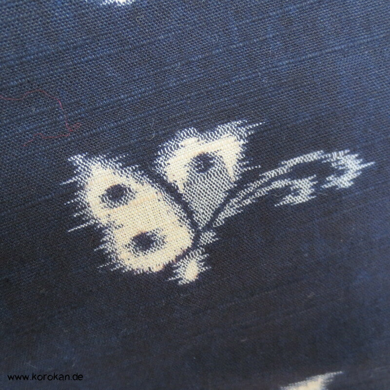 Baumwoll Kasuri zweiteiliger Kimono, Dochugi + Wickelrock
